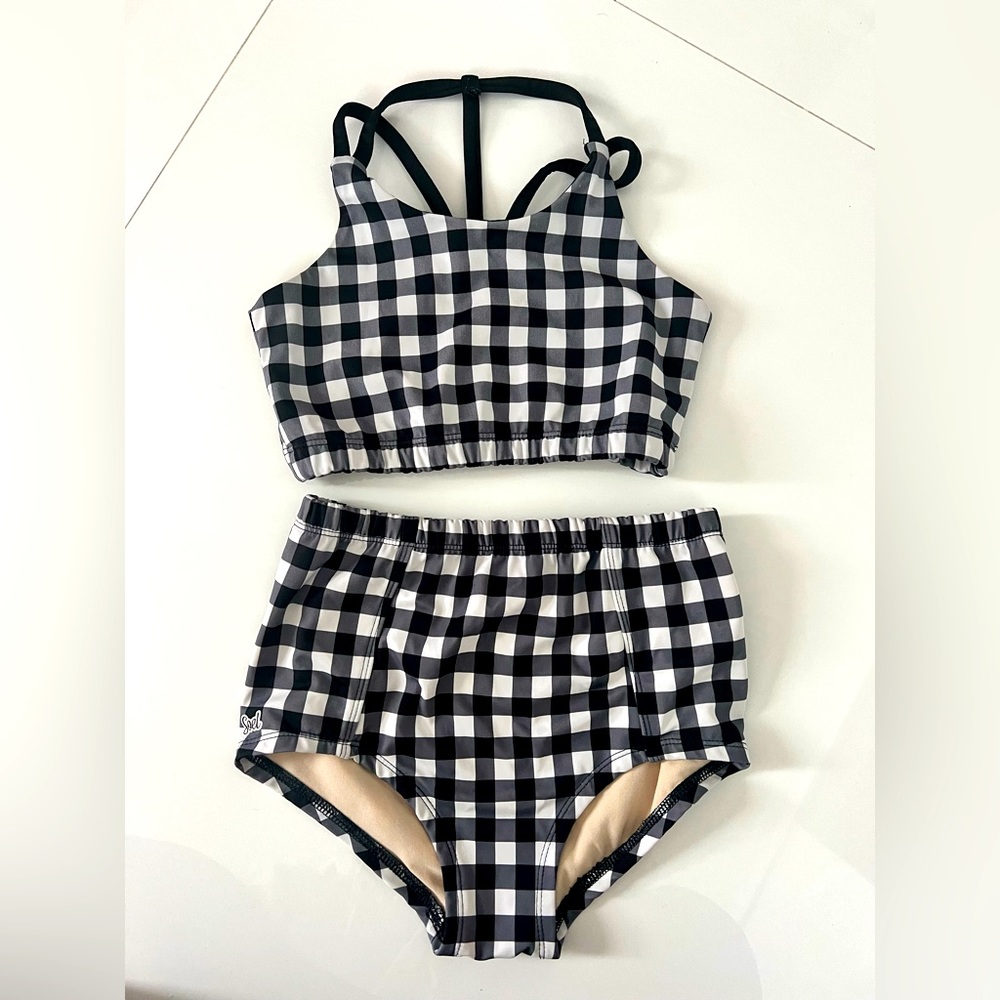 SOEL gingham dancewear girls set